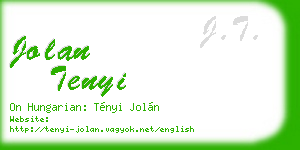 jolan tenyi business card